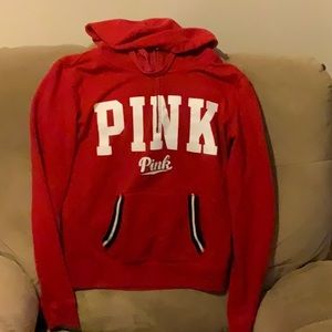 Pink sweater with hoodie